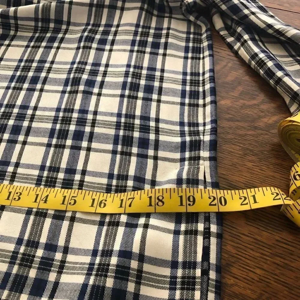 Madewell White, Navy, and Black Plaid Light Academia Shift Dress Size XS